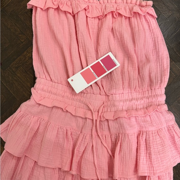 Pink Strapless Ruffle romper - Picture 2 of 4